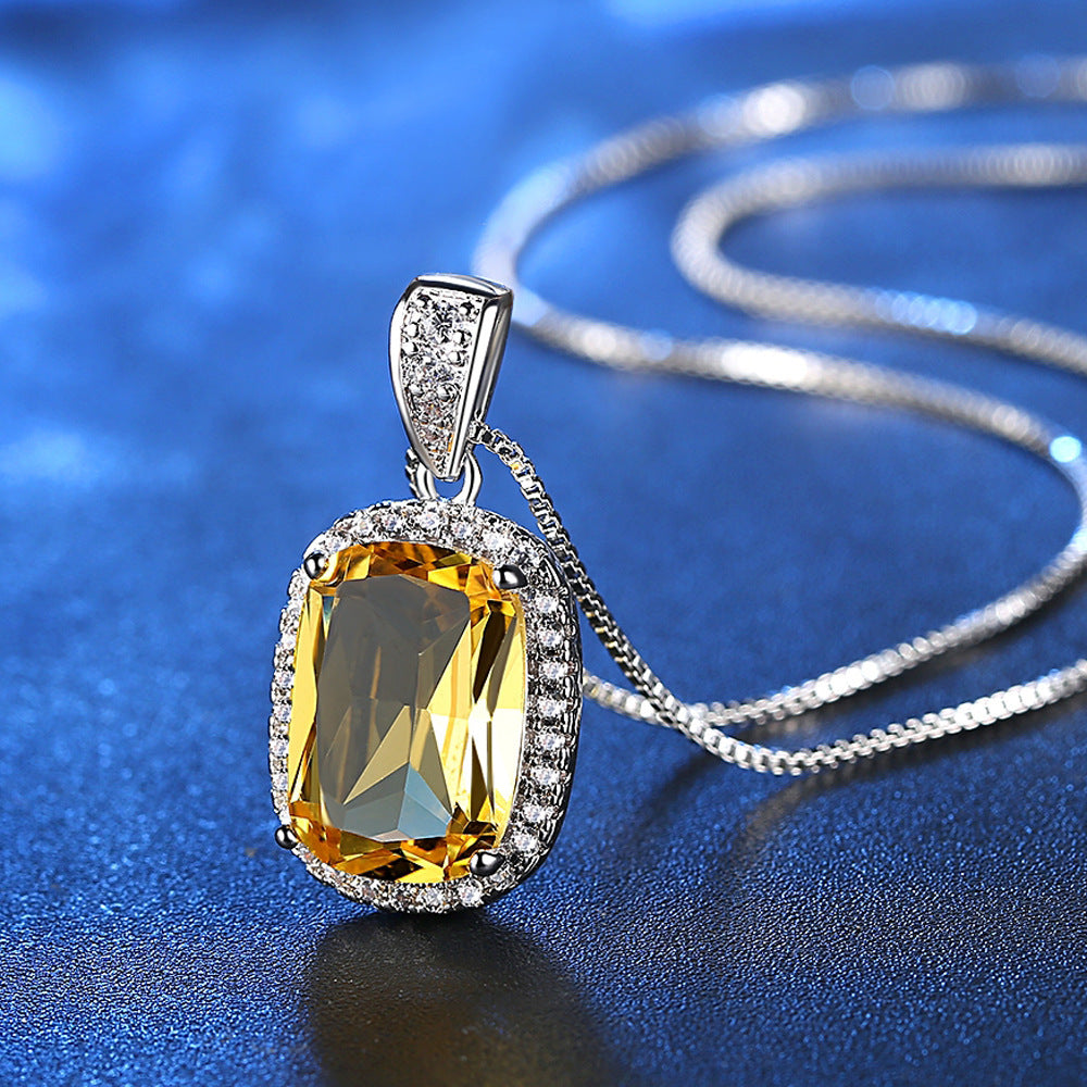 Zircon Pendant Necklace Ladies Clavicle Chain Necklace