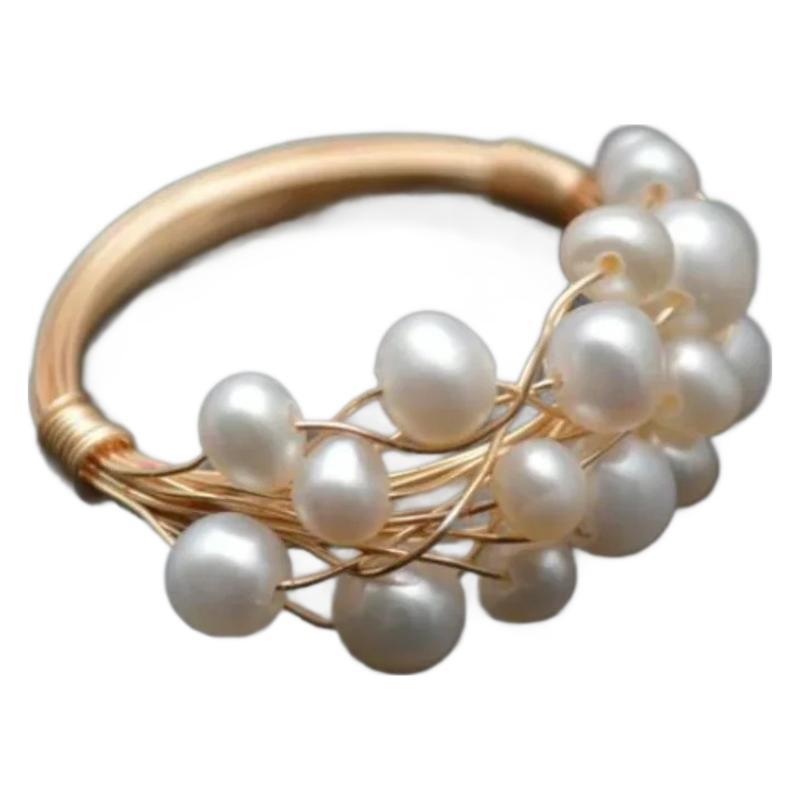 Pearl Ring Winding Coil Ring