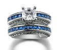 Fashion personality square zircon women's ring ring Platinum plated ring